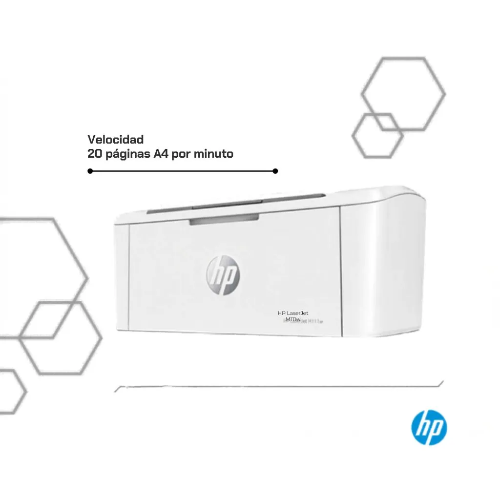 Impresora HP LaserJet M111w láser monocromática vista lateral