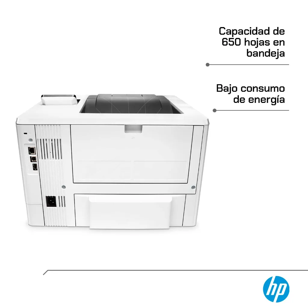Impresora HP LaserJet Pro M501dn vista posterior