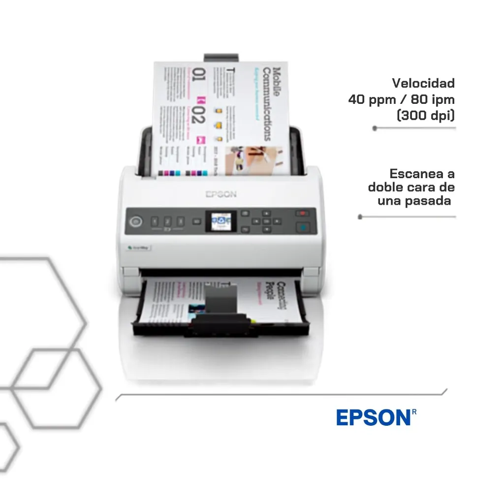 Escáner Epson DS-730N escanea doble cara