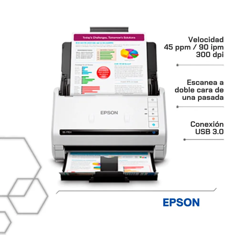 Escáner de documentos Epson DS-770 II con USB 3.0