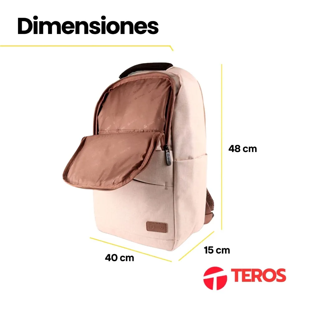 mochila-teros-city-beige-correas-acolchadas-dimensiones.webp
