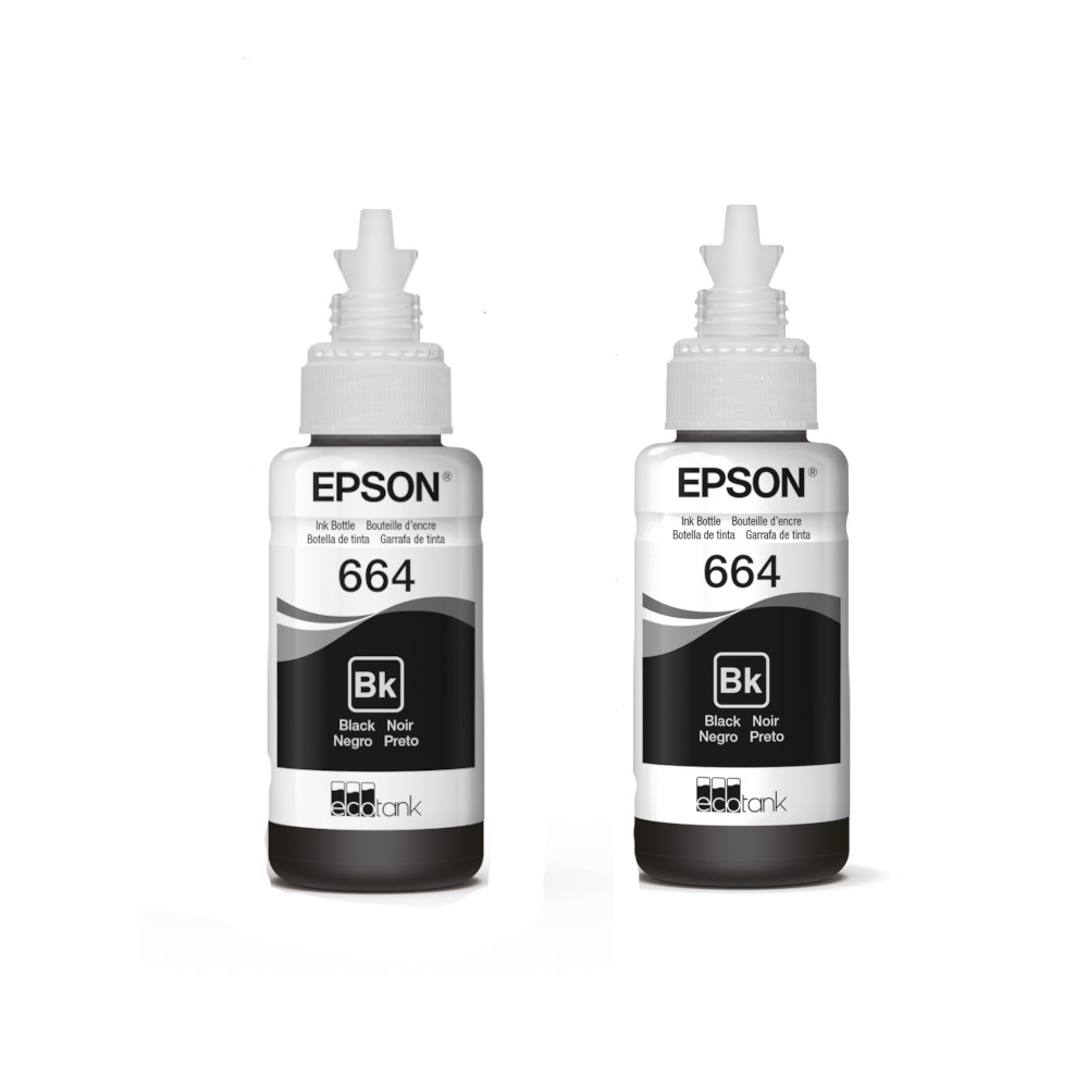Pack de 2 Botellas de Tinta Negra T664120
