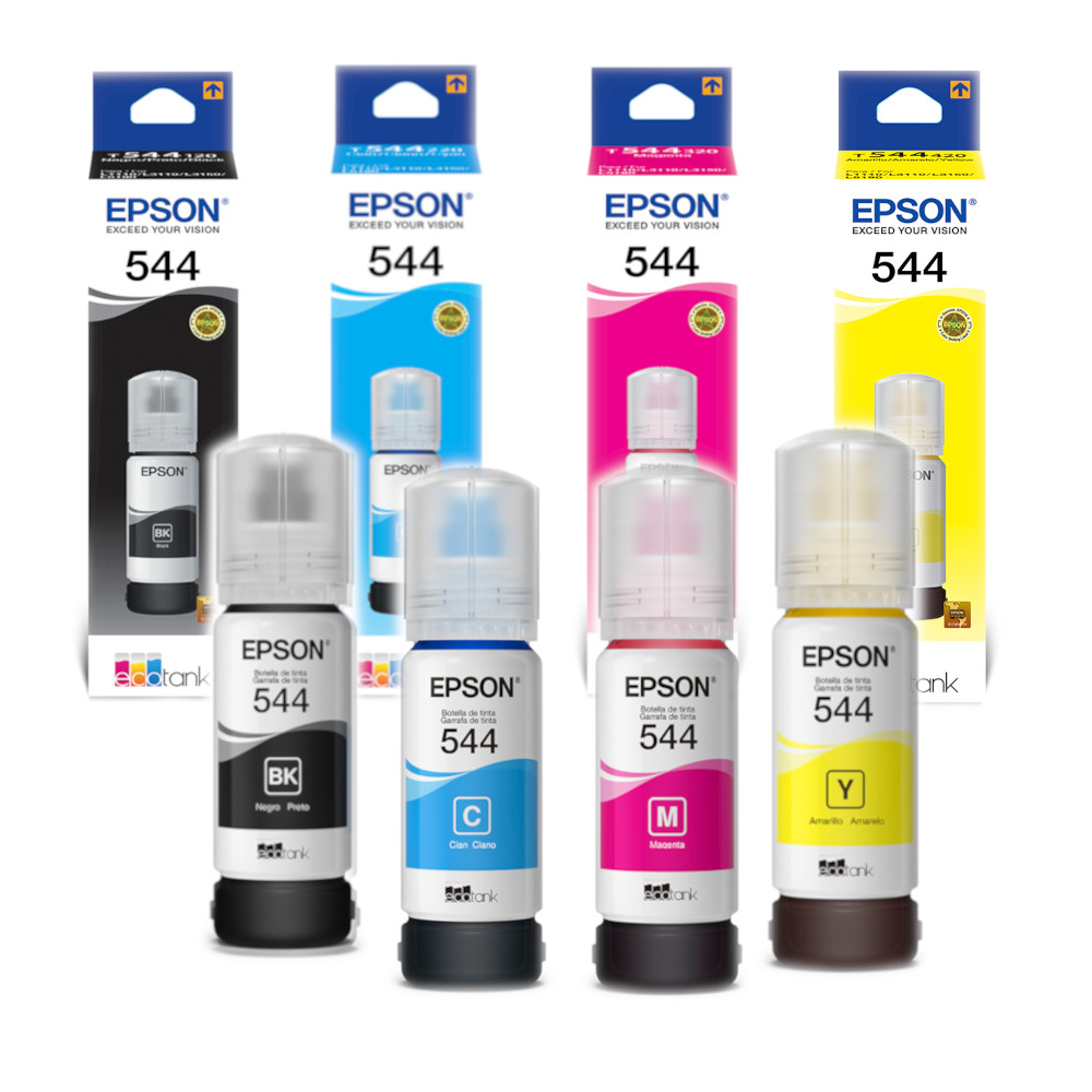 Pack de 4 Tintas T544 EPSON Originales (Negro,Cyan,Magenta y Amarillo)