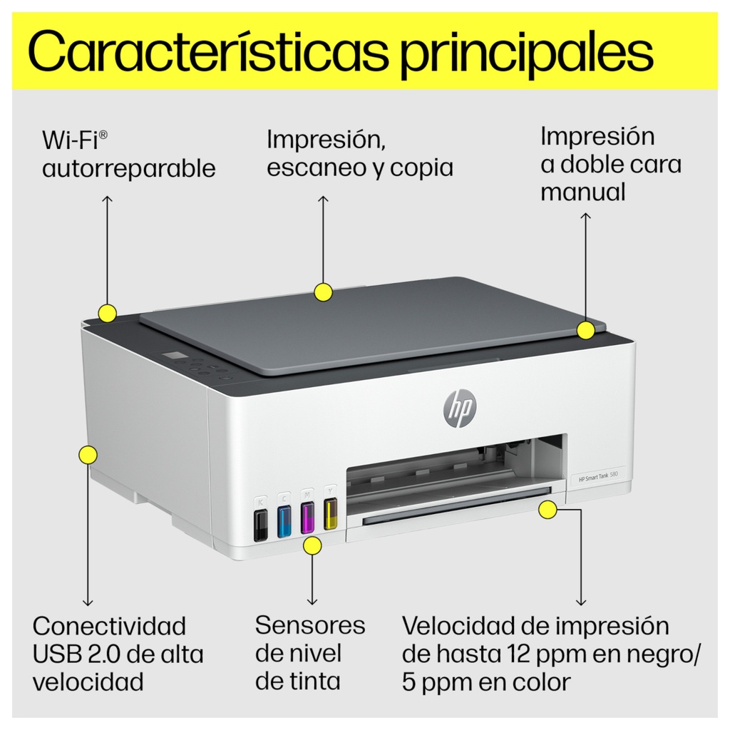 Impresora Multifuncional HP Smart Tank 580