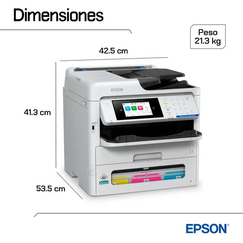 Impresora Epson EM C800 empresarial a color para oficina dimensiones