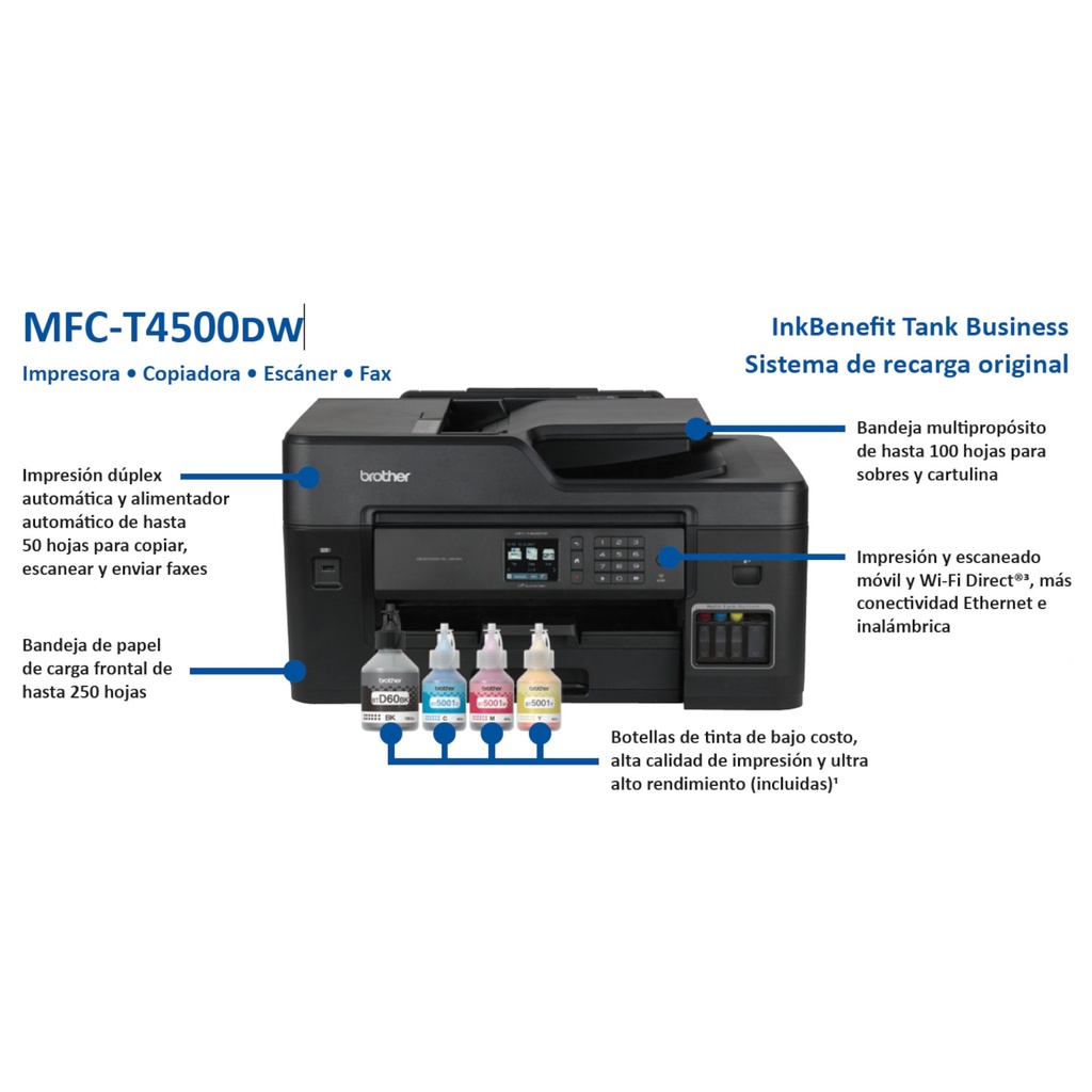 Impresora Multifuncional Brother MFC-T4500DW