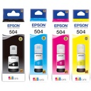 Epson T504 Pack 4 Tintas Originales 504 BK CMY – Alto Rendimiento para Impresoras EcoTank
