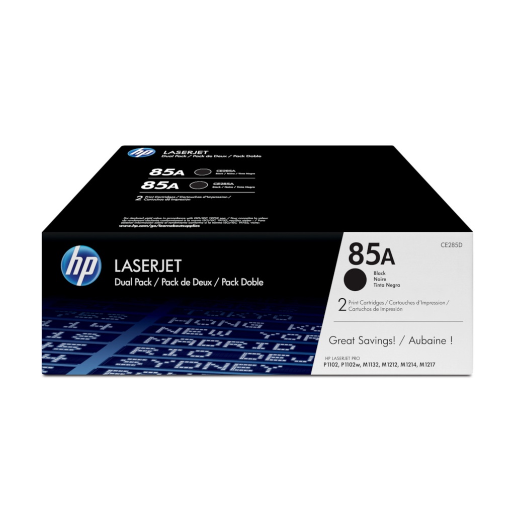 [10222] Pack de 2 Tóner HP 85A CE285AD Original Negro LaserJet