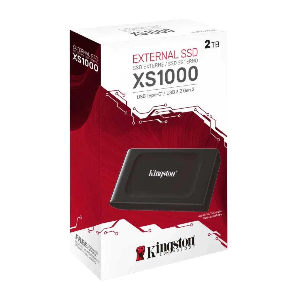 SSD Externo Kingston XS1000 2TB USB-C Portátil USB 3.2 Gen 2