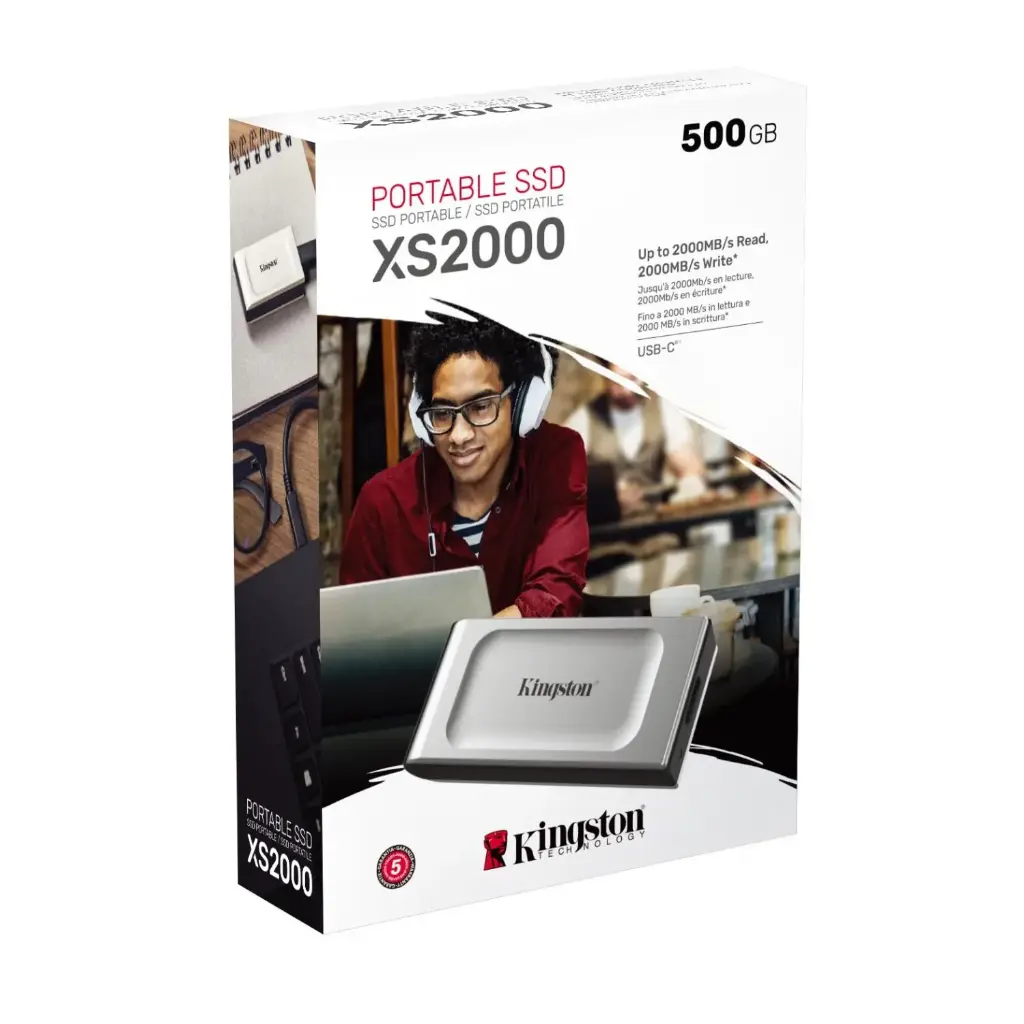 [10303] Disco SSD Externo Kingston XS2000 500GB USB 3.2 Gen 2x2 Tipo-C