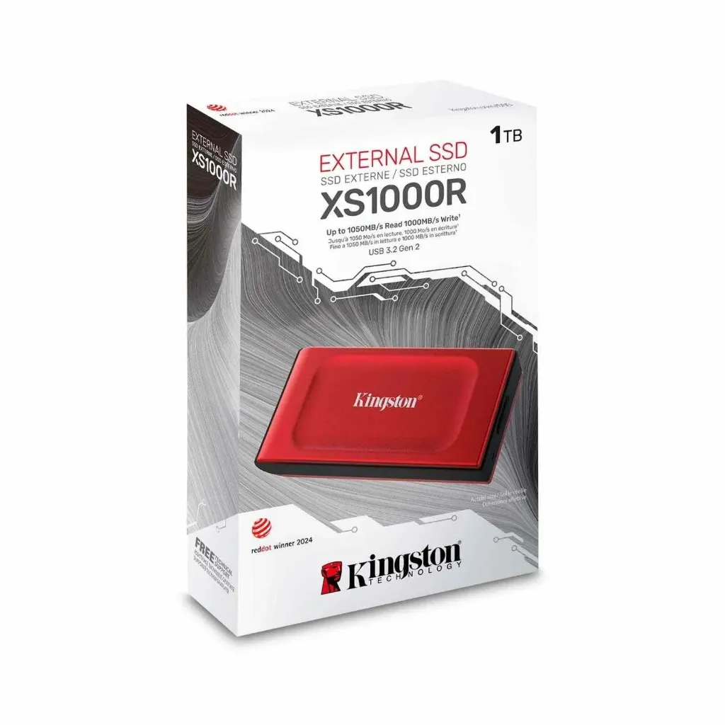 SSD Kingston XS1000 1TB Rojo Portátil USB 3.2 Tipo-C Ultra Compacto y Rápido