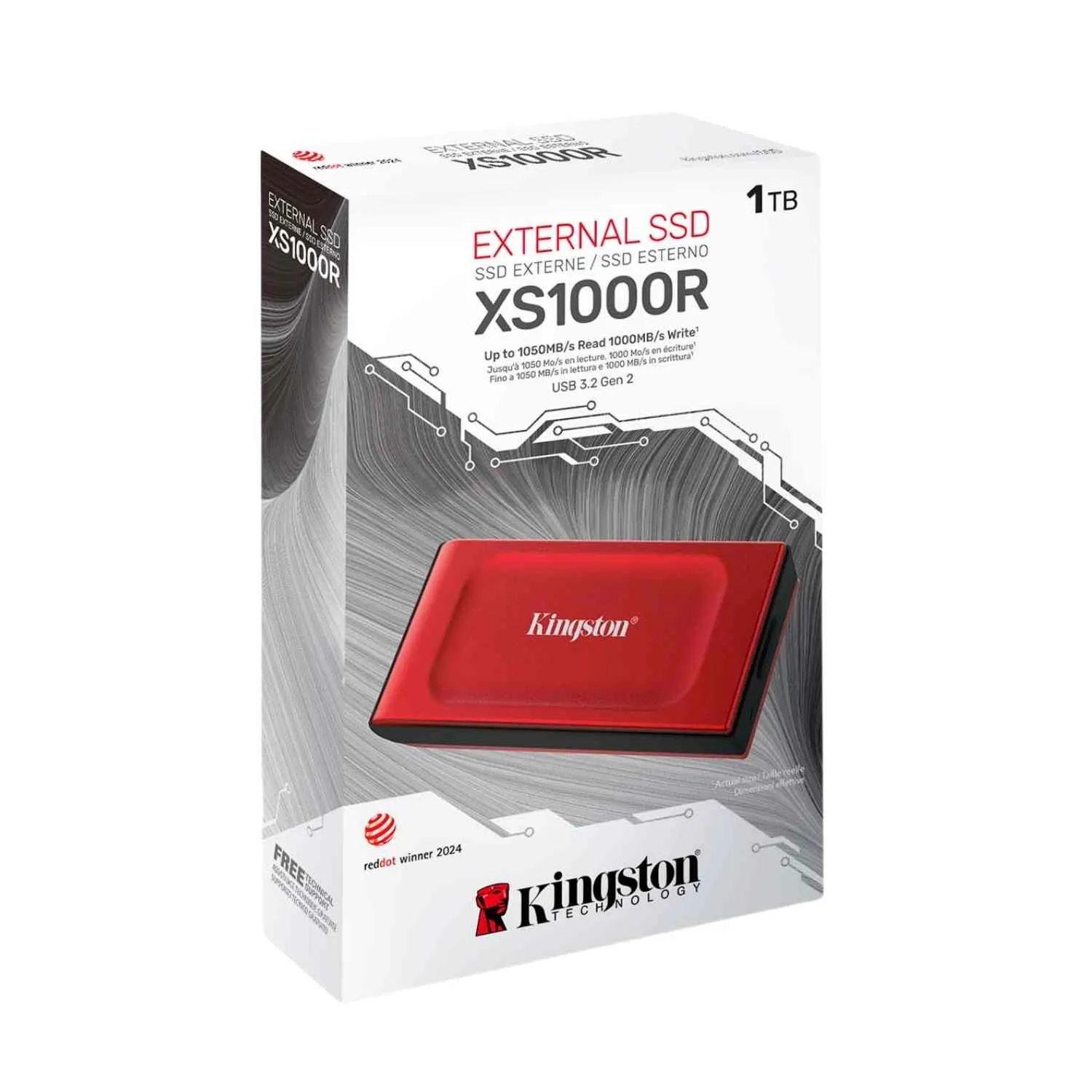 [100389] SSD Kingston XS1000 1TB Rojo Portátil