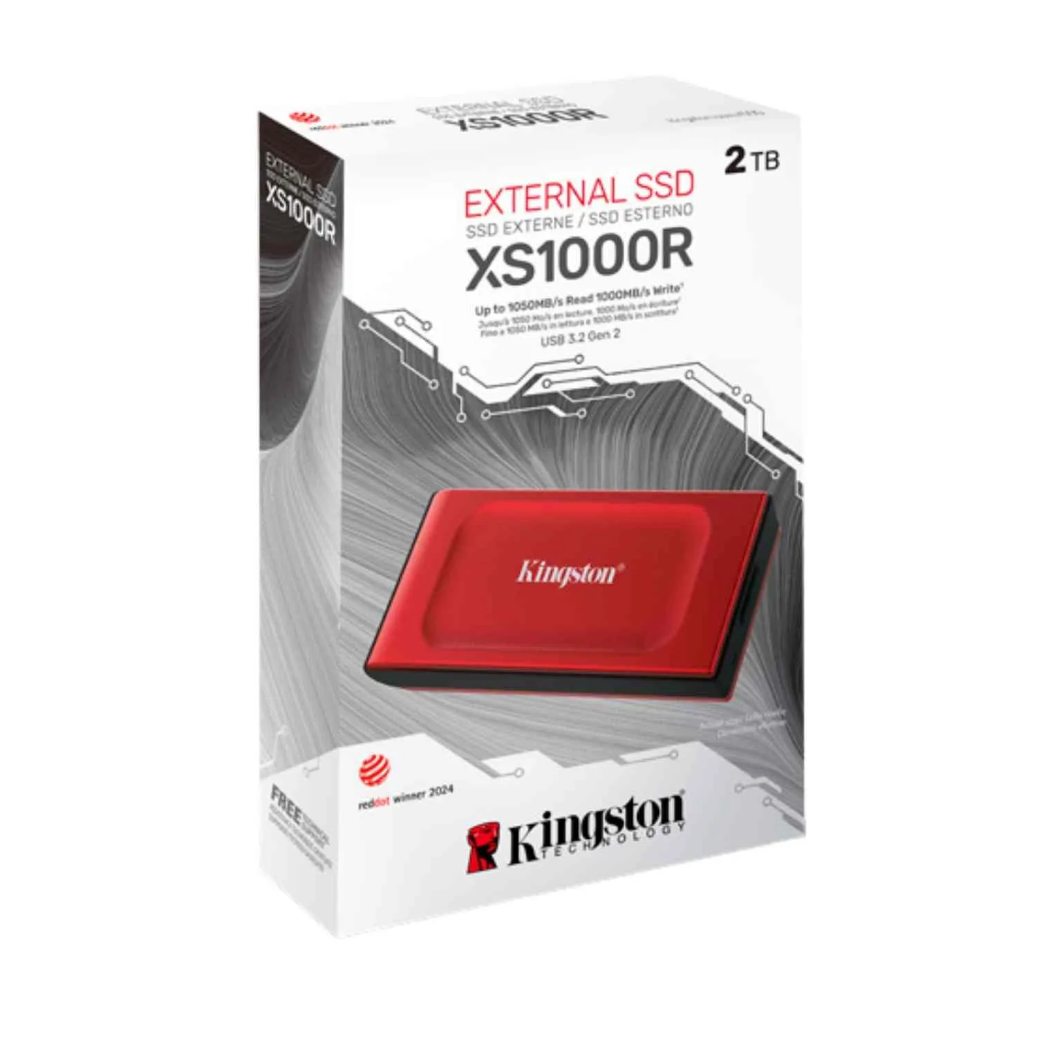 SSD Kingston XS1000 2TB Rojo Portátil