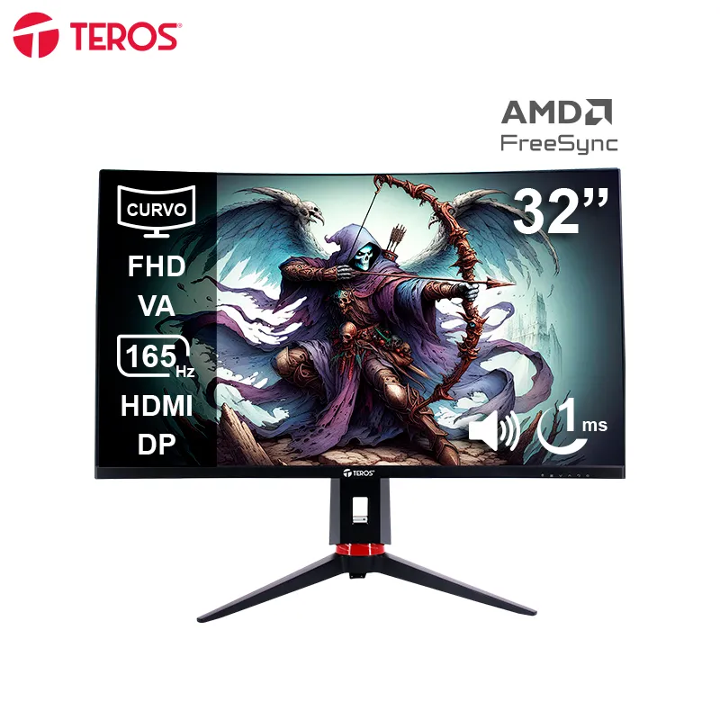 Monitor Curvo Gaming Teros TE-3215G 32", FHD VA, 165HZ, 1MS, HDMI, DP, Audio Out