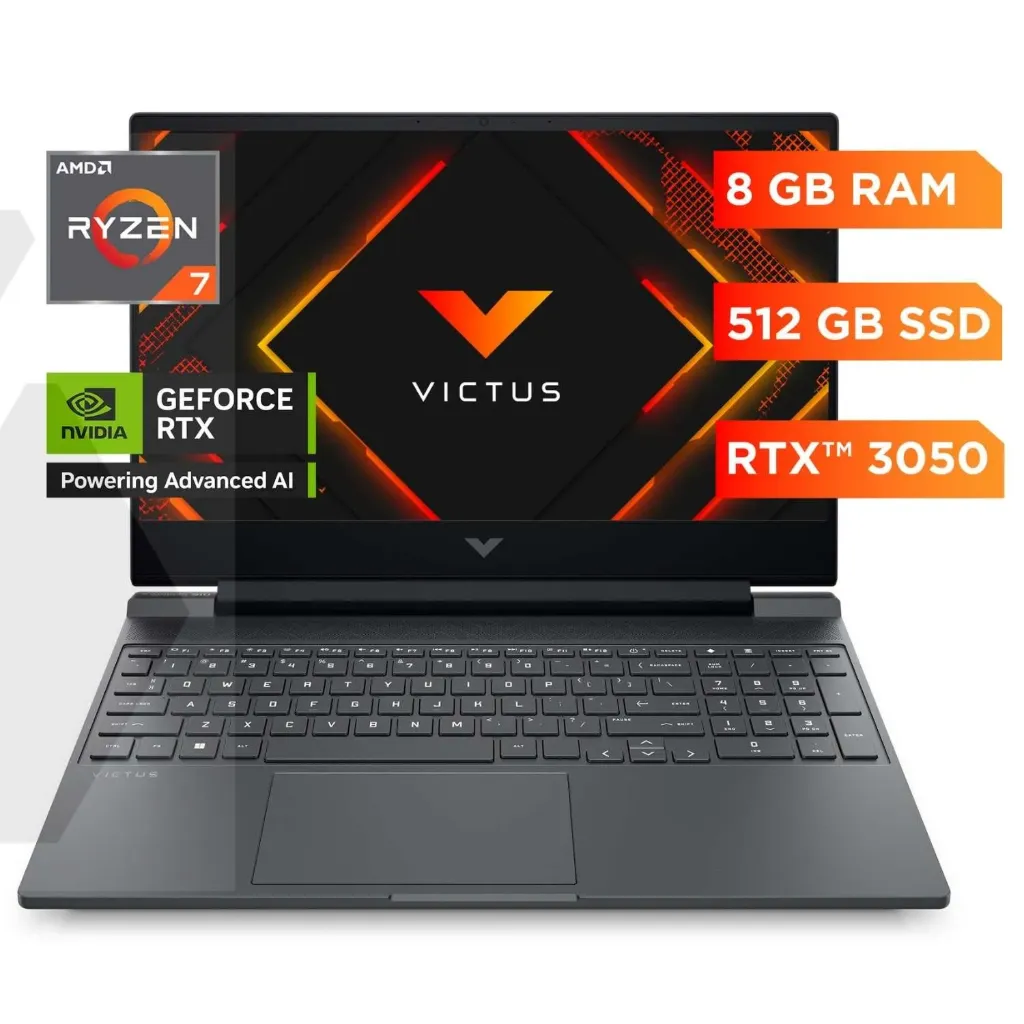 [100433] Laptop HP Victus Gaming 15 Ryzen 7 RTX 3050 15.6 FHD 144Hz 512GB SSD