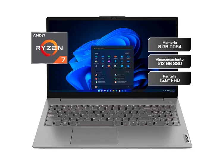 Laptop Lenovo V15 G4 AMD Ryzen 7 8GB RAM 512GB SSD 15.6" FHD Windows 11