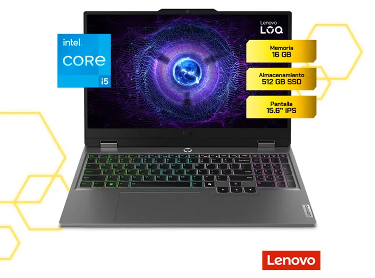 [100439] Laptop Lenovo LOQ 15IAX9 15.6" FHD 144Hz Intel Core i5 RTX3050 16GB 512GB SSD