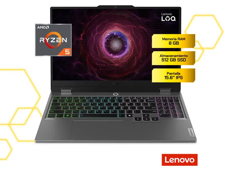[100440] Laptop Lenovo LOQ 15ARP9 15.6" FHD 144Hz AMD Ryzen 5 RTX3050 8GB 512GB SSD