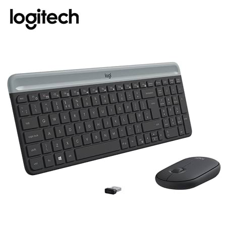 [100445] Kit Teclado y Mouse Logitech MK470 Inalámbrico Negro Slim Silencioso