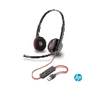 Auriculares HP Poly Blackwire 3220 Stereo USB-C con Adaptador USB-A