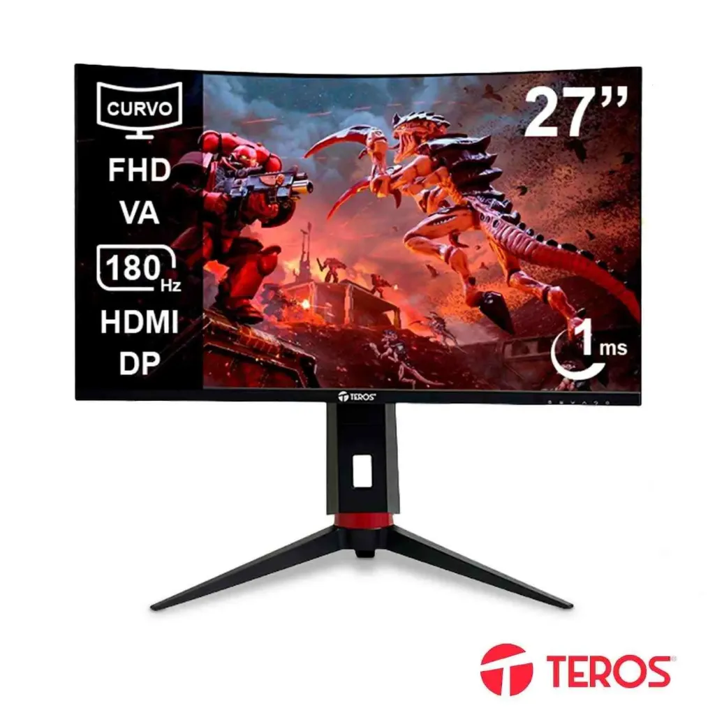 Monitor Curvo Gaming TE-2766G 27” FHD 180Hz 1ms | Experiencia Inmersiva y Ultra Fluida