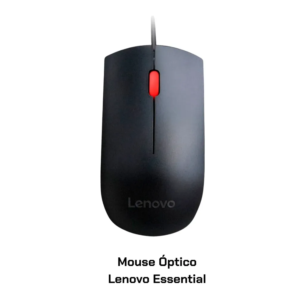 Mouse óptico Lenovo Essential 1600 dpi USB Negro