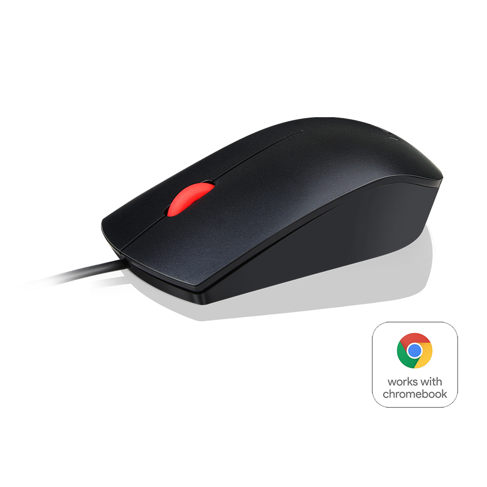 Mouse óptico Lenovo Essential 1600 dpi USB Negro