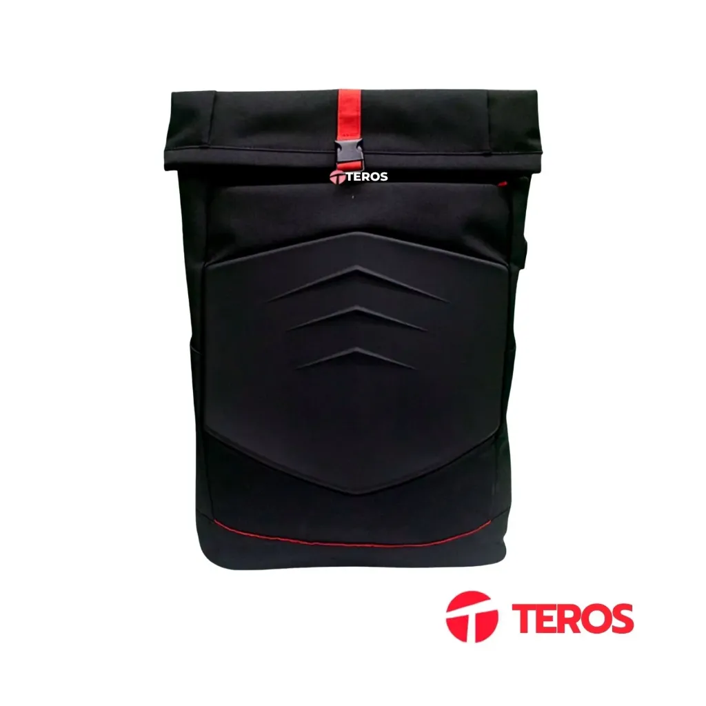 Mochila Gamer Teros TE-IDS18588 para Laptop 15.6" Negro Rojo