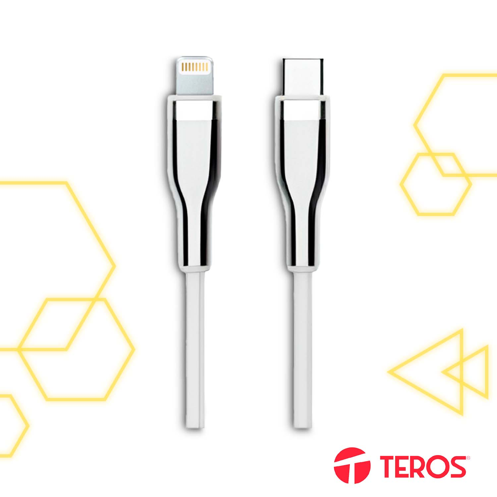 Cable USB Teros TE-70212W Tipo C a Lightning 20W Blanco