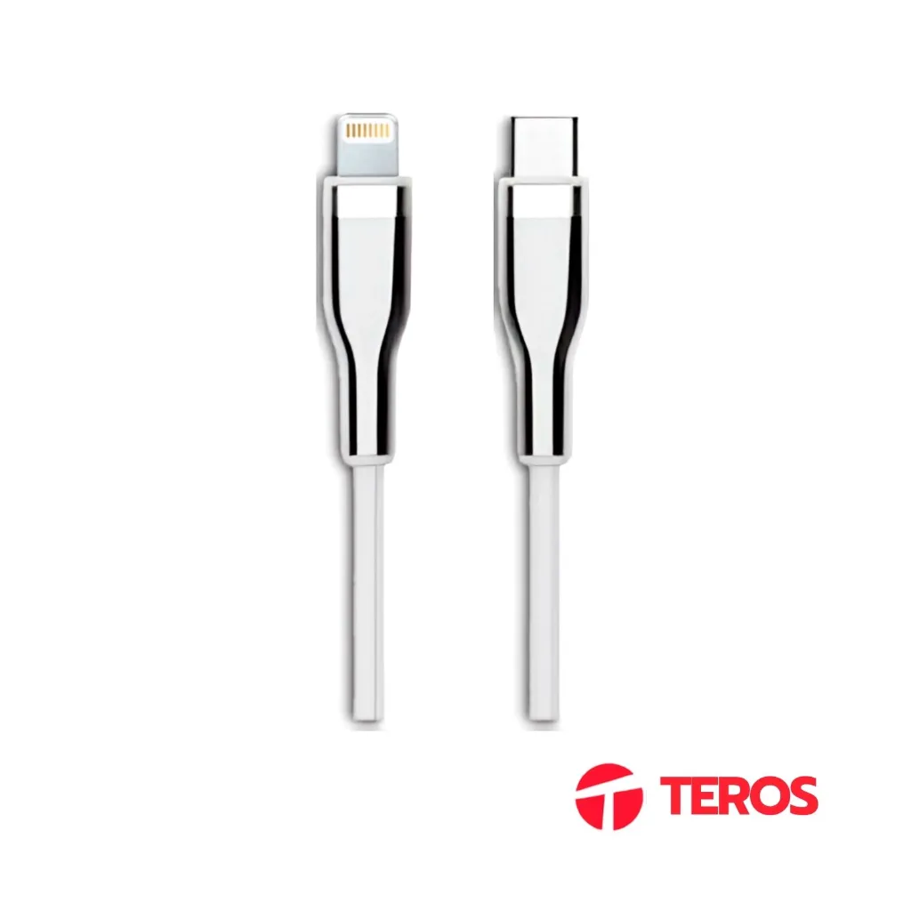 Cable USB Teros TE-70212W Tipo C a Lightning 20W Blanco