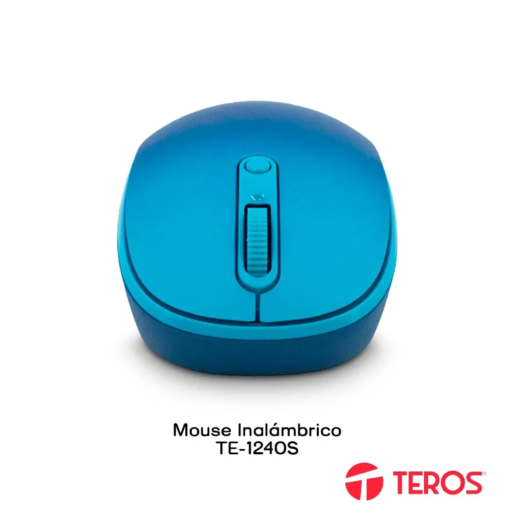 Mouse Inalámbrico Teros TE-1240S 2.4GHz 4 Botones USB Azul