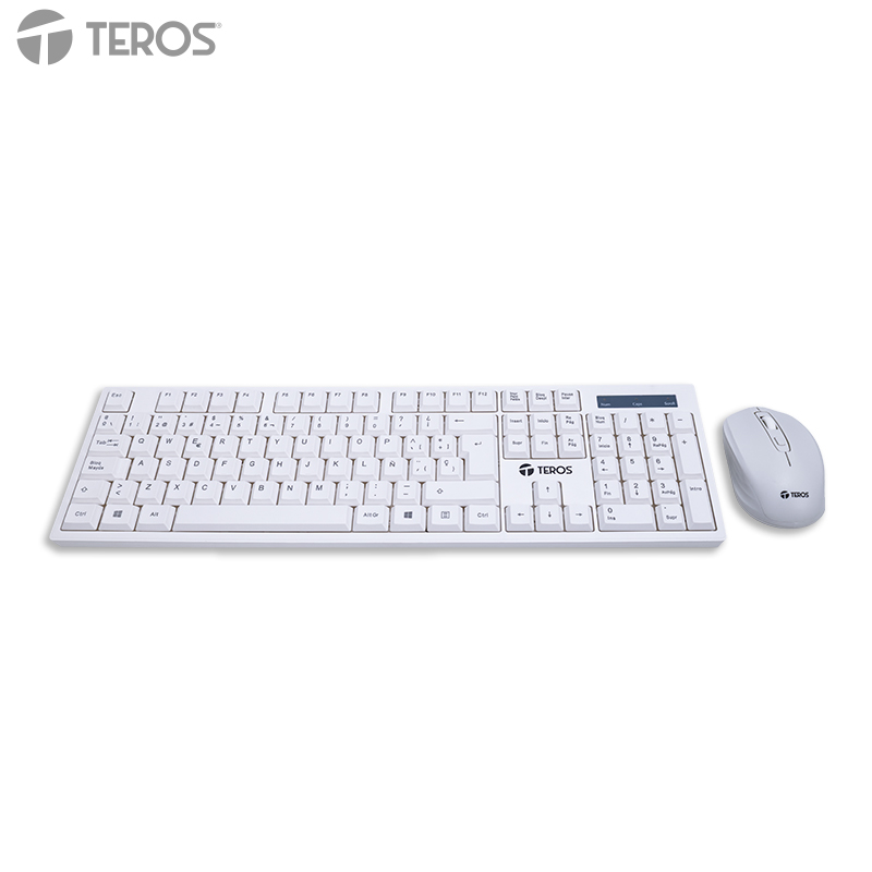 Combo Teclado + Mouse Teros TE-5016S Inalámbrico Blanco